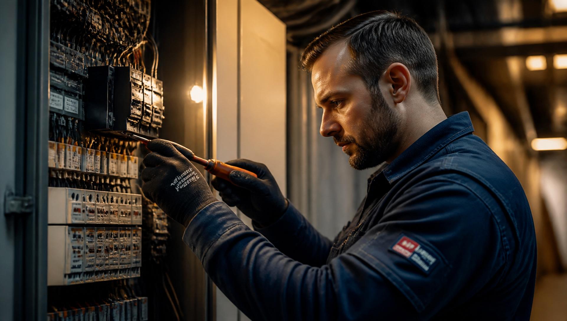 Skilled technician repairing a home system